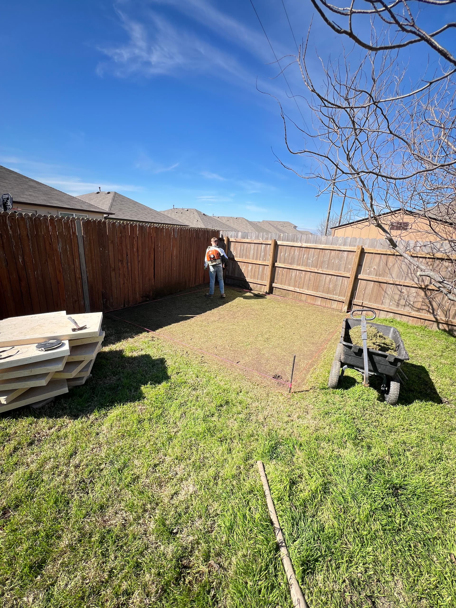 Gallery photos for Limestone Paver Pad Built Right for a Future Patio Cover: Image #2