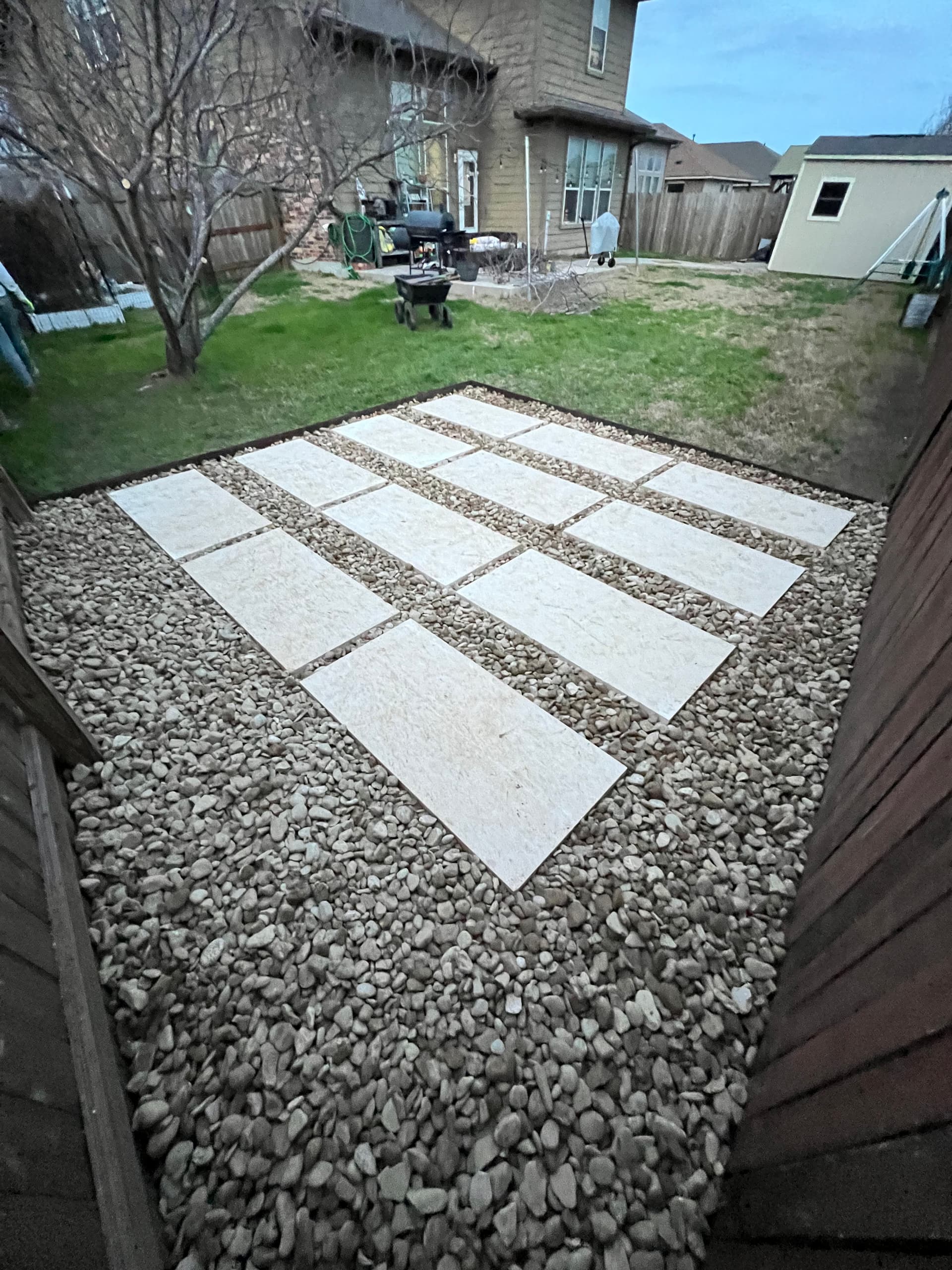 Gallery photos for Limestone Paver Pad Built Right for a Future Patio Cover: Image #3