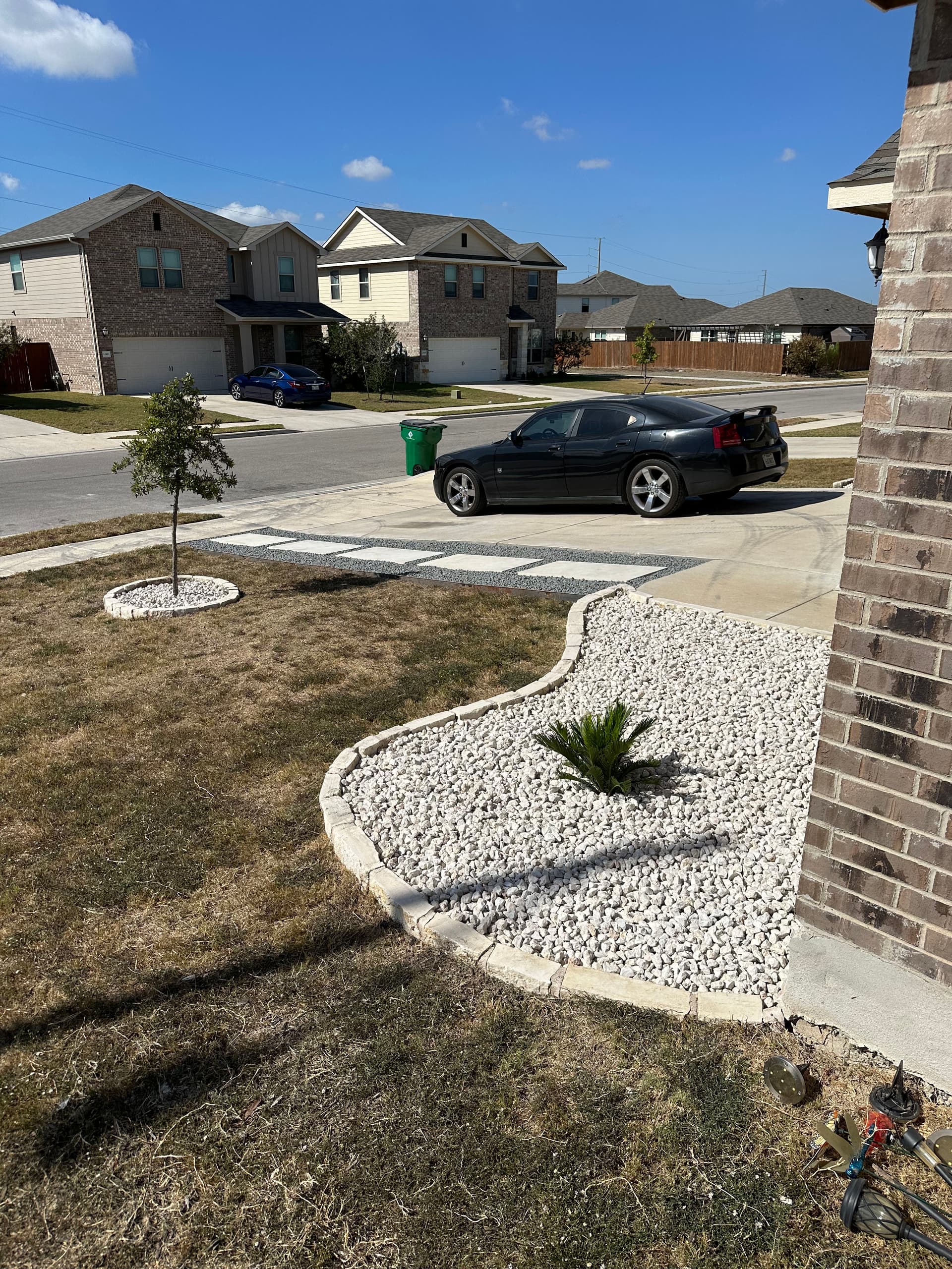 Gallery photos for Limestone Paver Walkway with Black Star Gravel and Xeriscape Beds: Image #2