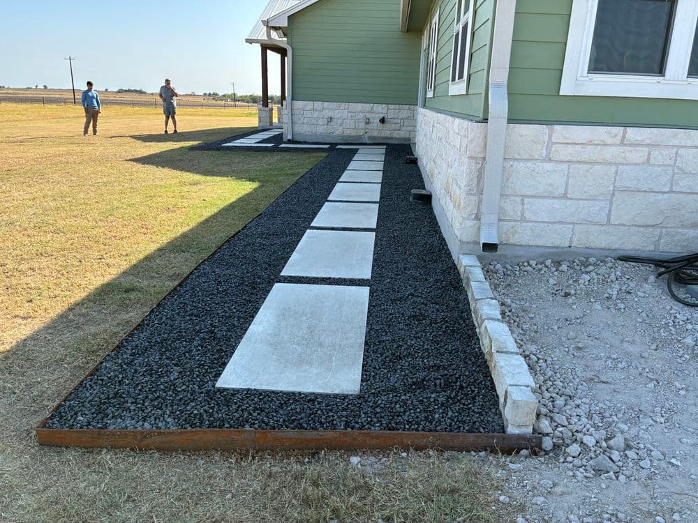 Gallery photos for Elegant Limestone Paver Walkway Installation: Image #2