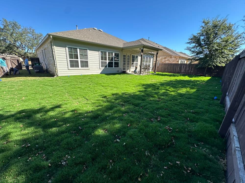 Back Yard Makeover with Bermuda Sod in Hutto